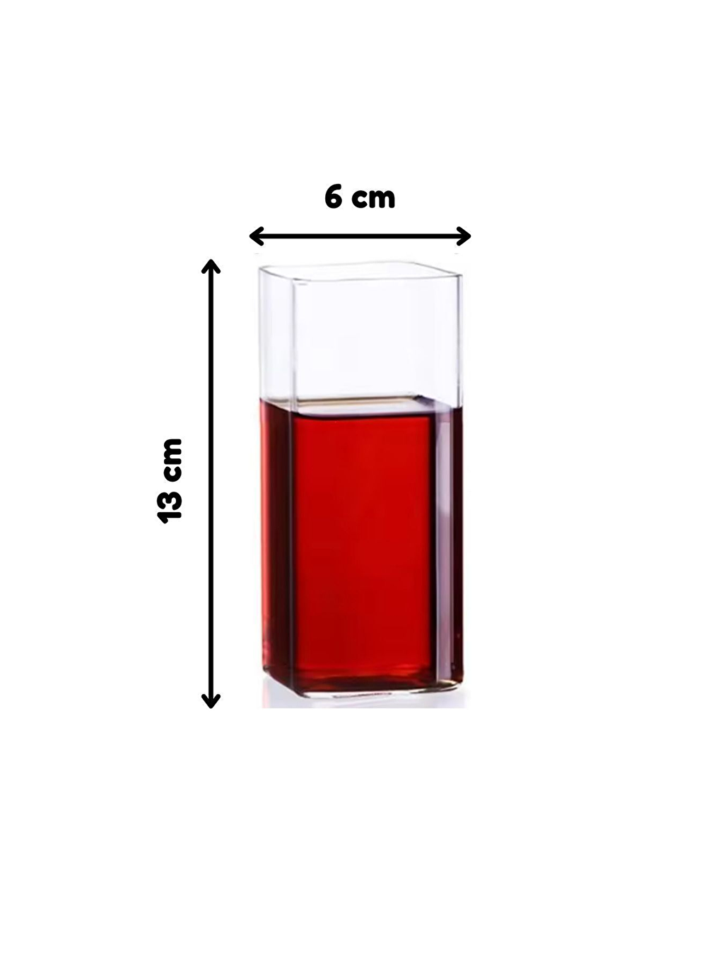 Renksiz Kare Cam Bardağı 400 ml 4 Adet-1