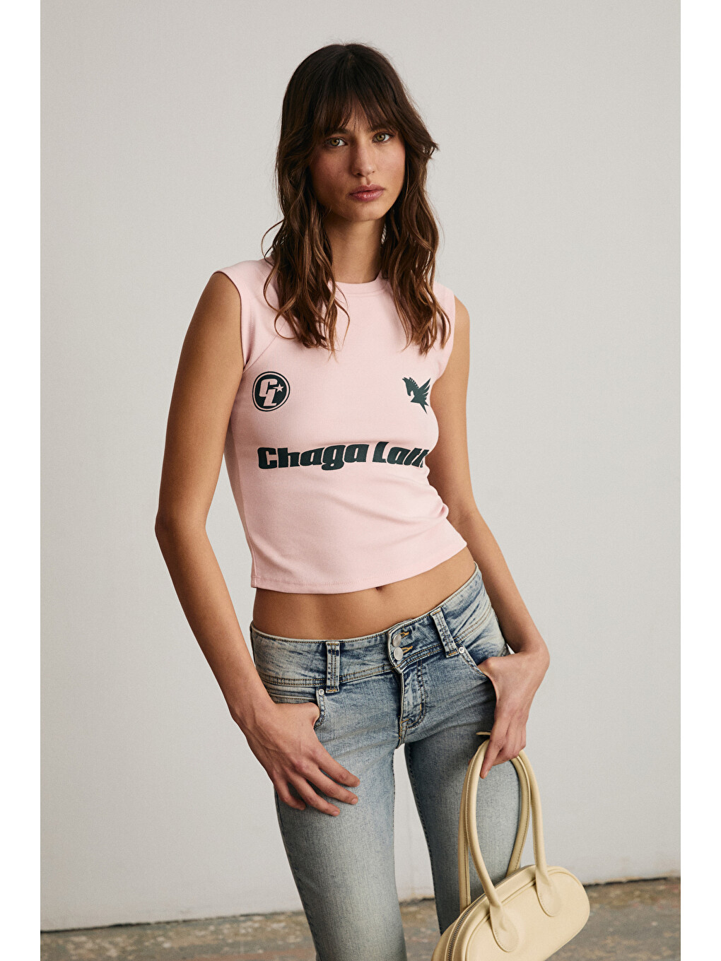 Pembe EPONA Kadın Yumuşak Ve Esnek Kumaşlı Baskı Detaylı PEMBE T-Shirt-1