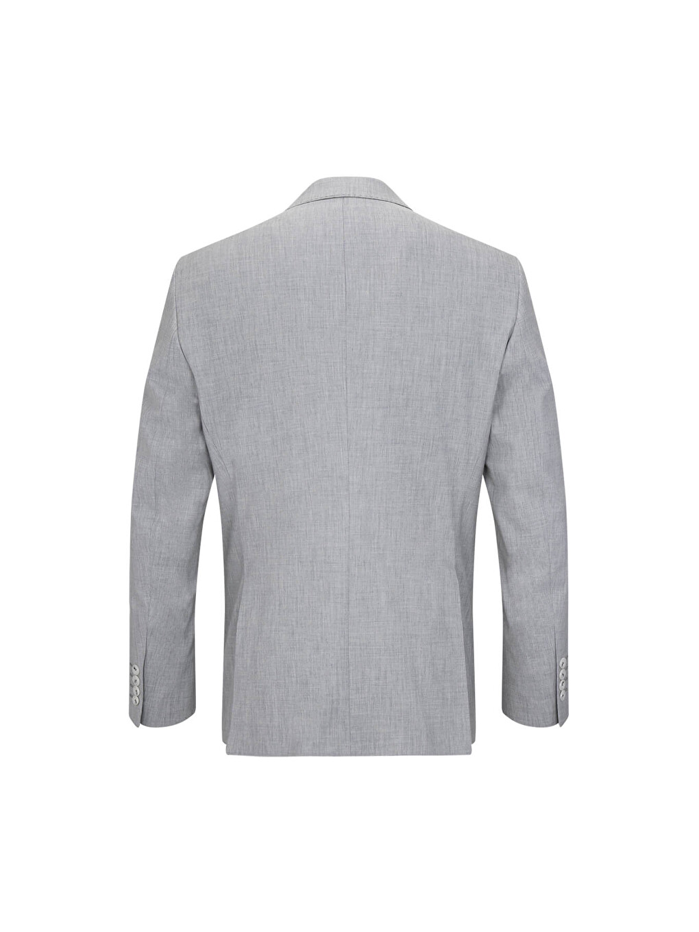 Gri Slim Fit Mono Yaka Klasik Takım Elbise-3