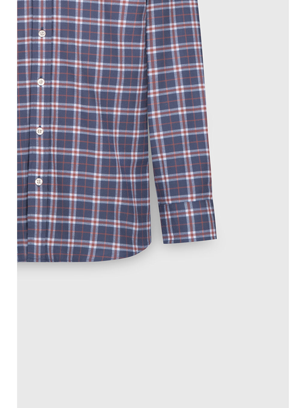 Erkek Antrasit-Kahverengi Ekose Gömlek-8