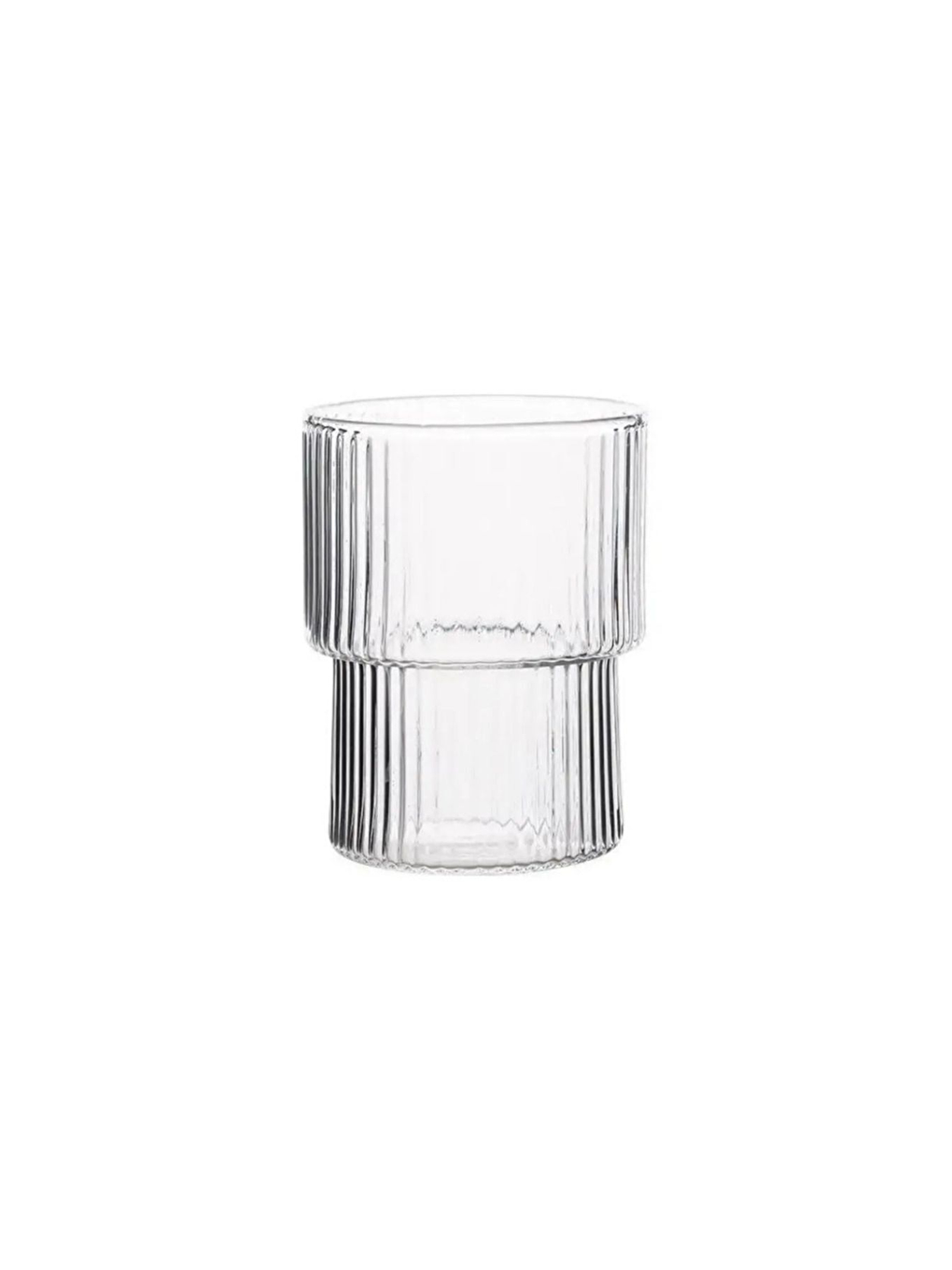 Renksiz Çizgili Tasarım Isıya Dayanıklı Su Bardağı 300 ml - 2 Adet - 2232-5