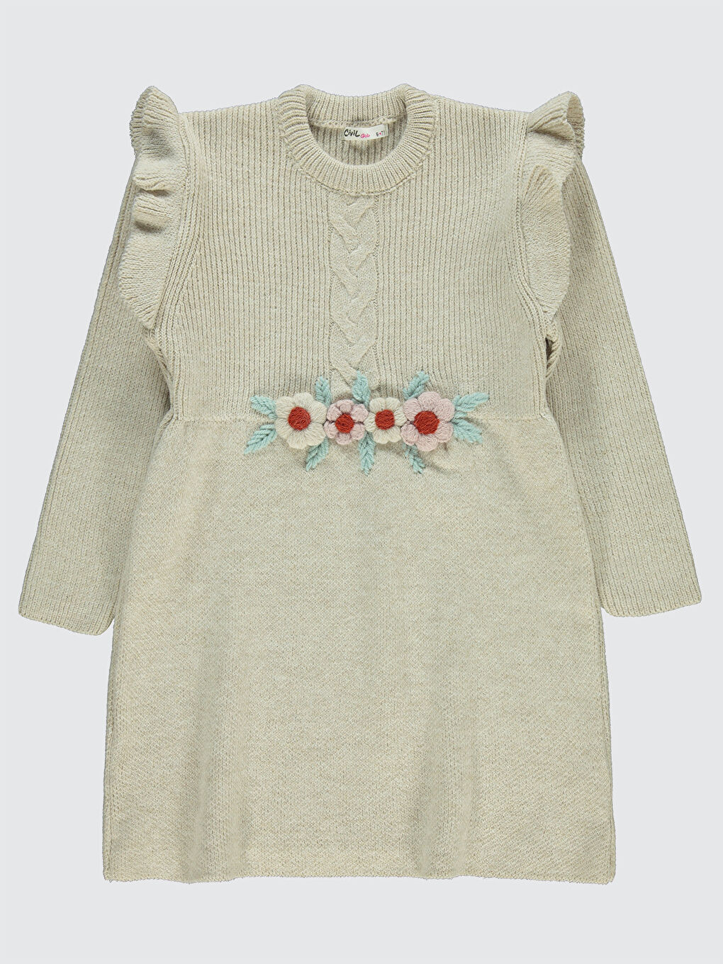 Girls Kız Çocuk Elbise 6-9 Yaş Açık Bej