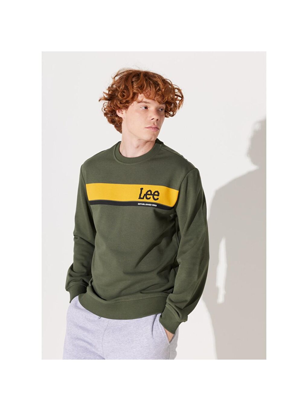 Lee Haki Erkek Haki Sweatshirt