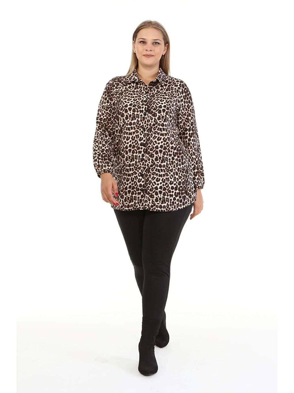 Mylinemoda Kahverengi Leopar Desenli Gömlek - 3