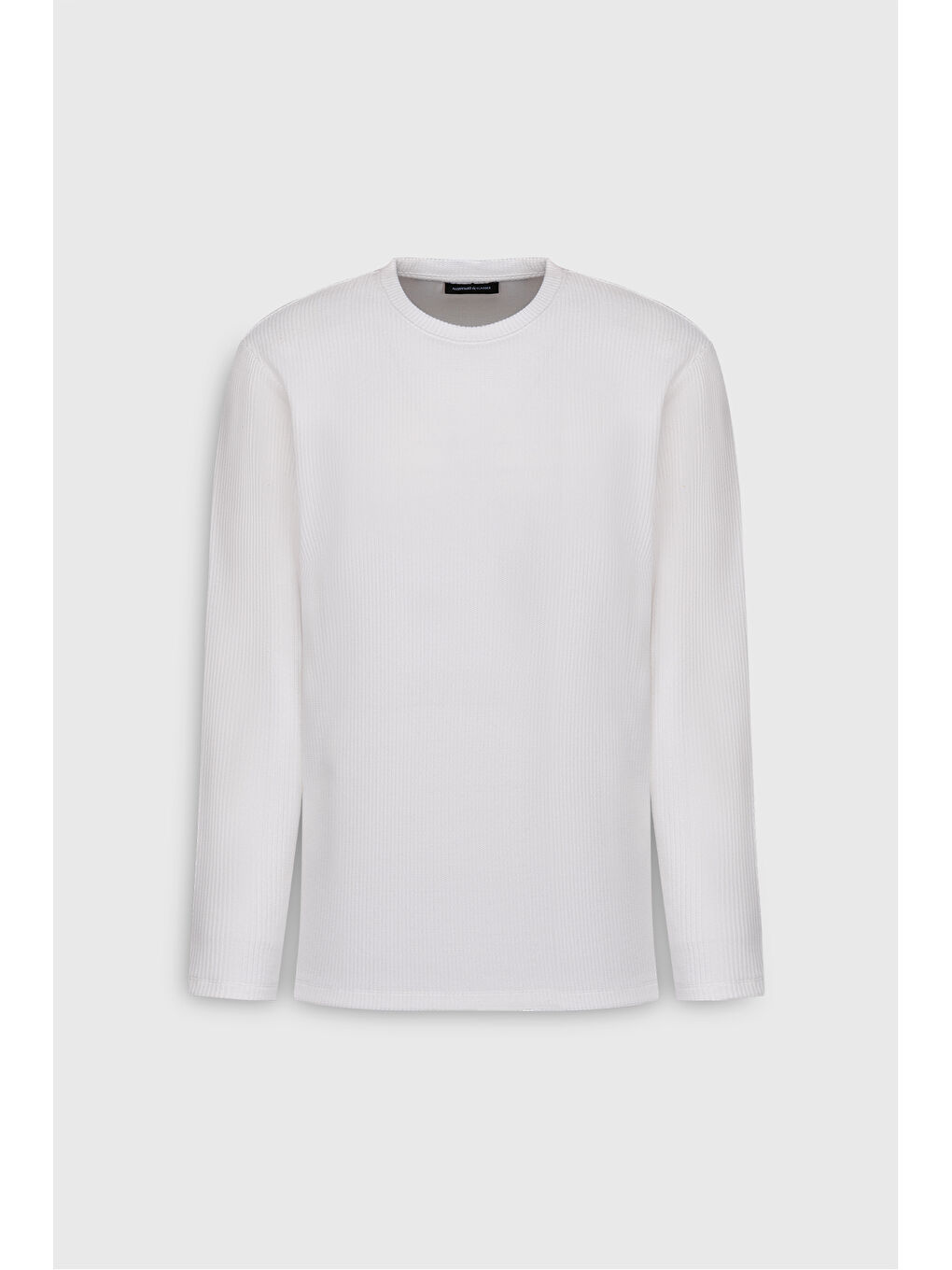 Erkek Ekru Pamuklu Slim Fit Bisiklet Yaka Jakarlı Esnek Tişört-5