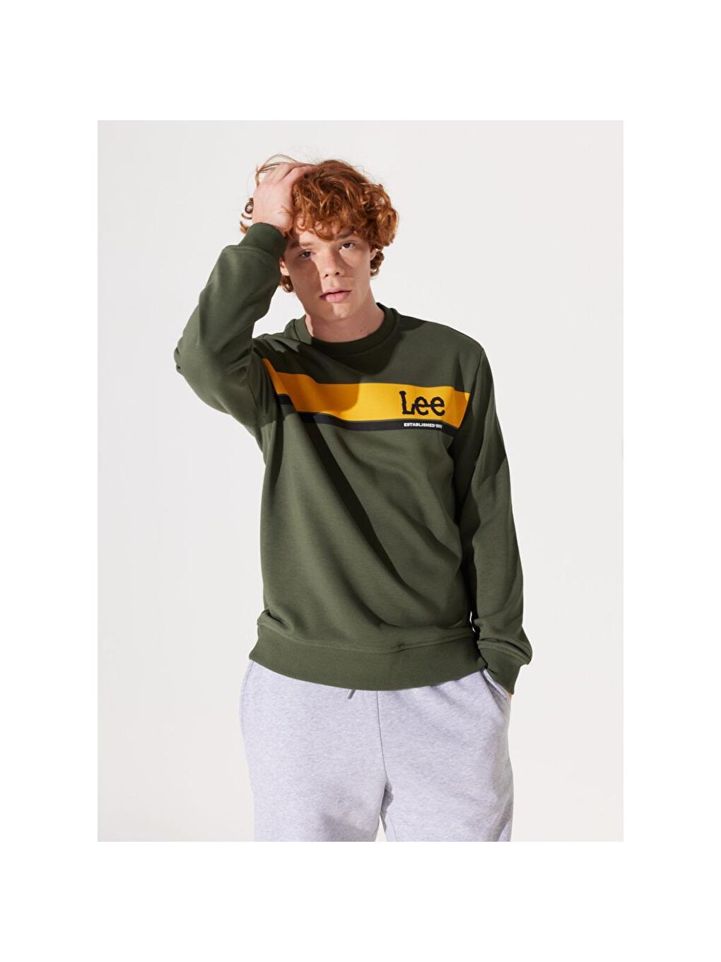 Lee Haki Erkek Haki Sweatshirt - 1