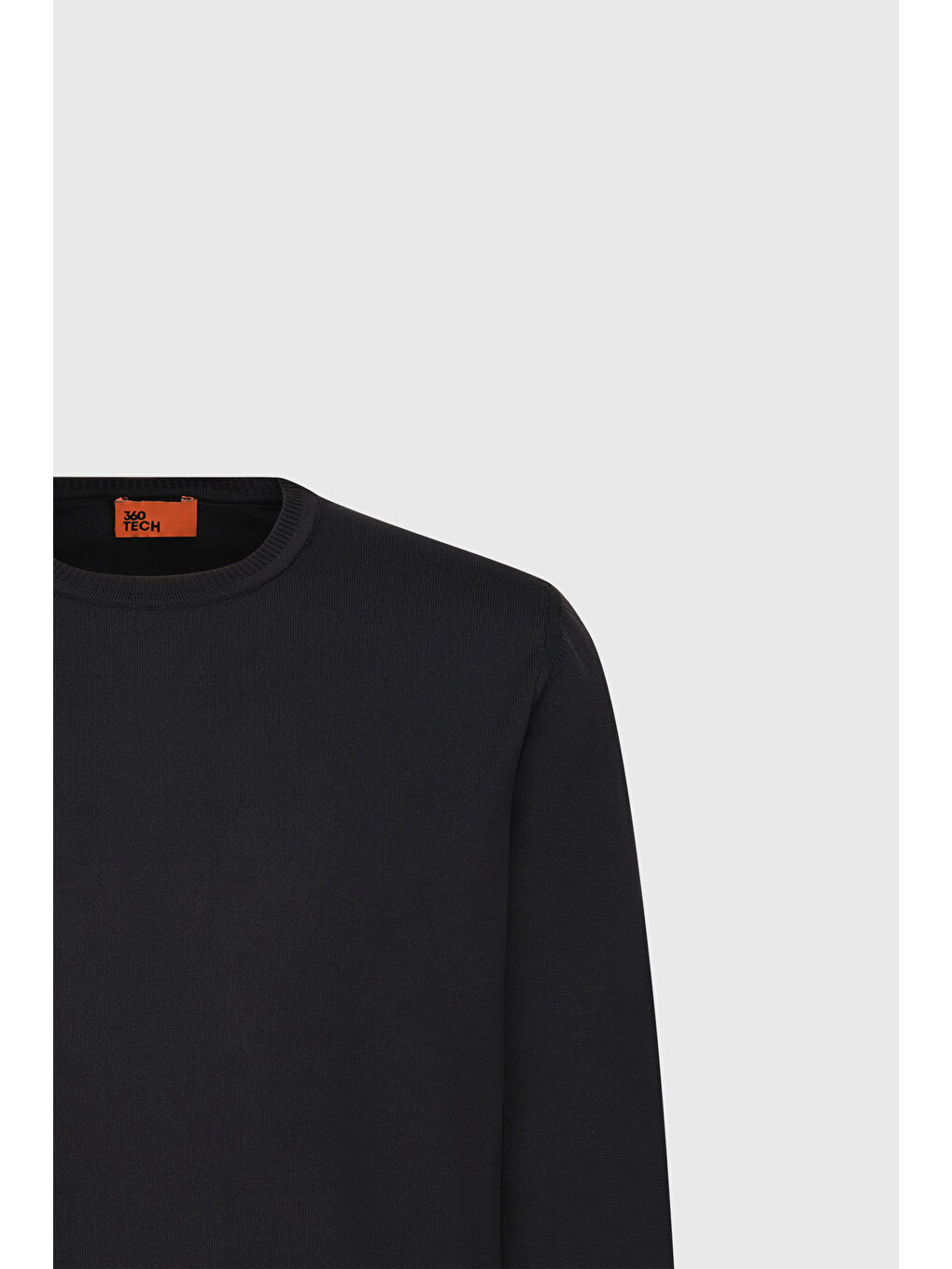 Erkek Siyah Standart Fit Normal Kesim Bisiklet Yaka Triko Kazak-6