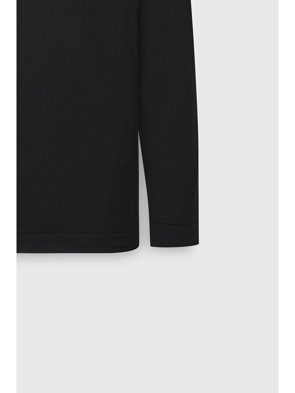 Erkek Siyah Standart Fit Normal Kesim Bisiklet Yaka Triko Kazak-7