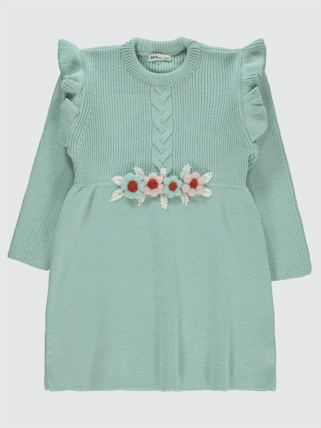 Girls Kız Çocuk Elbise 6-9 Yaş Çağla Yeşili