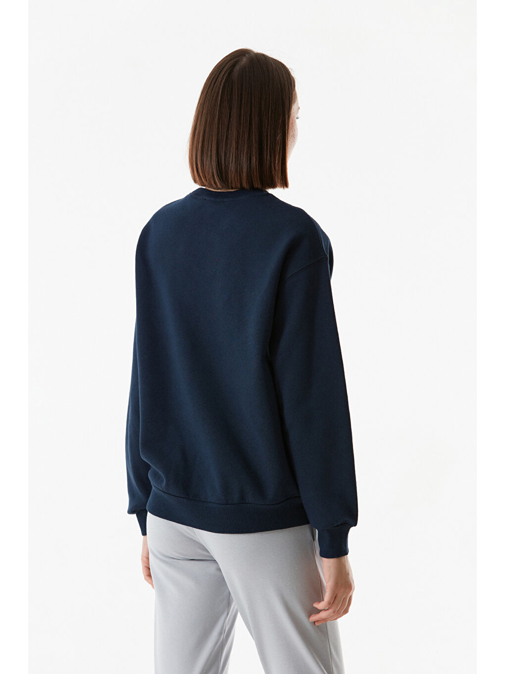 Fullamoda Lacivert Basic Bisiklet Yaka Sweatshirt - 3