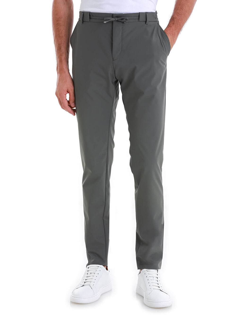 Hatemoğlu Haki Slim Fit Çizgili Yandan Cepli Jogger Pantolon - 3