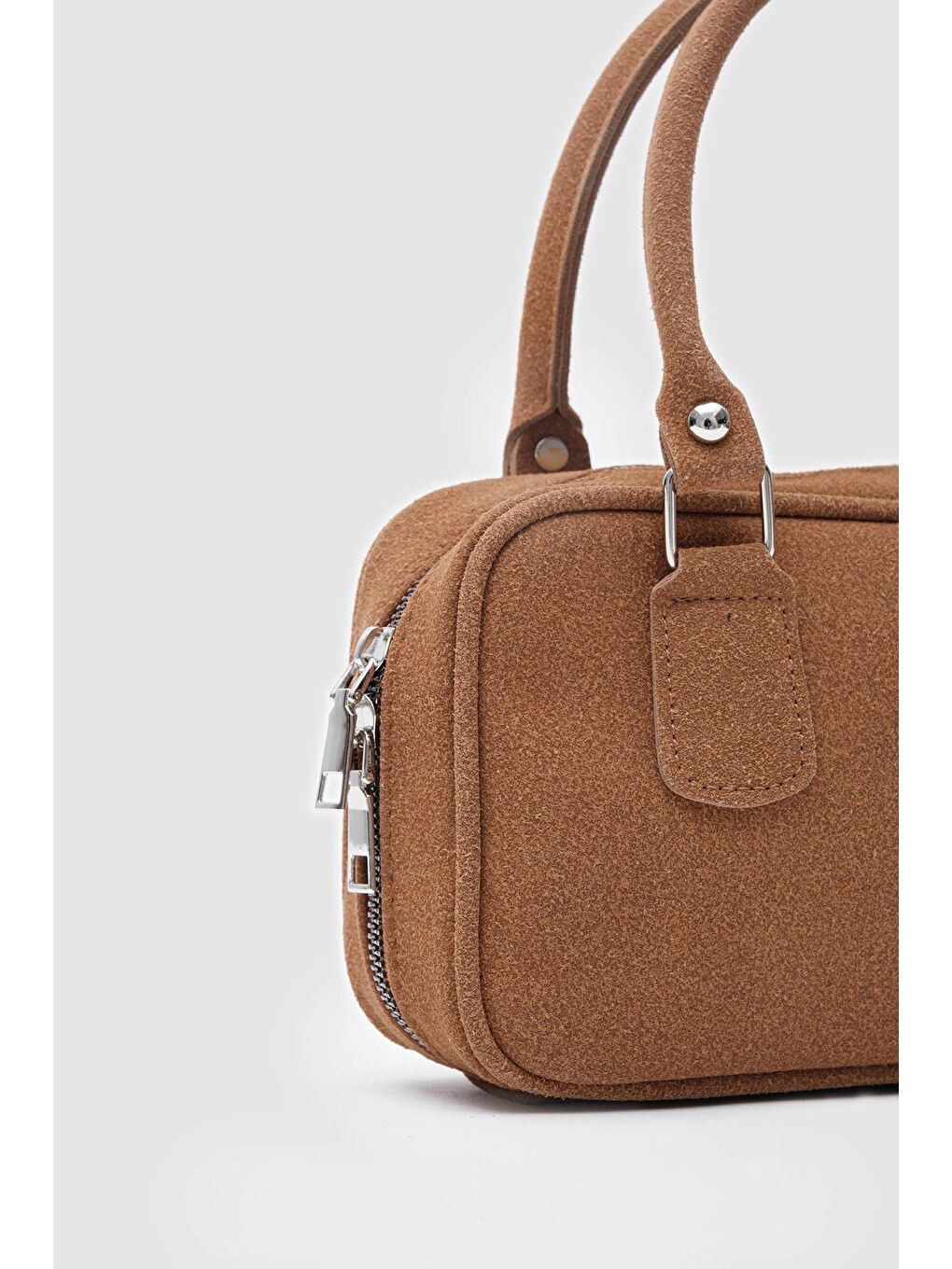 Kahverengi Hug Süet El Ve Çapraz Çanta Taba-3
