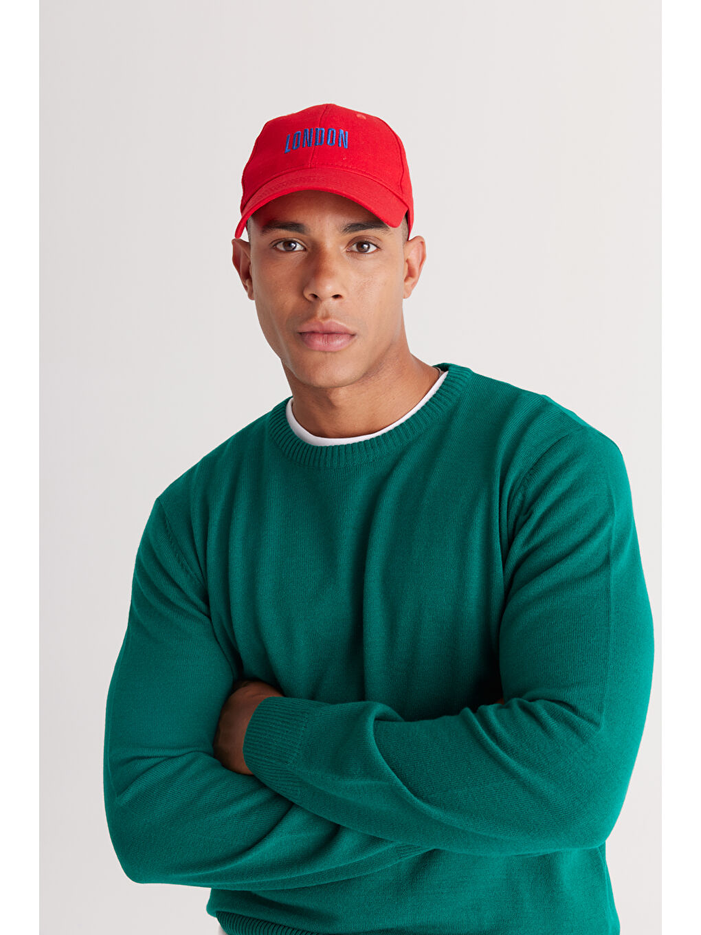 Erkek Koyu Yeşil Anti-Pilling Tüylenme Yapmayan Standart Fit Normal Kesim Bisiklet Yaka Triko Kazak-3