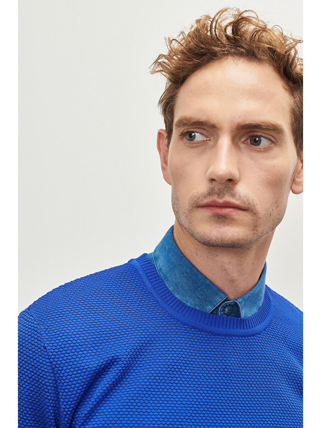 Mavi Erkek Saks-Siyah Standart Fit Normal Kesim Bisiklet Yaka Petek Dokulu Kışlık Triko Kazak-3