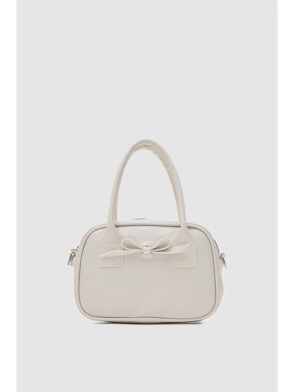Ekru Perfect Kurdele Detaylı Bowling El Ve Çapraz Çanta Krem