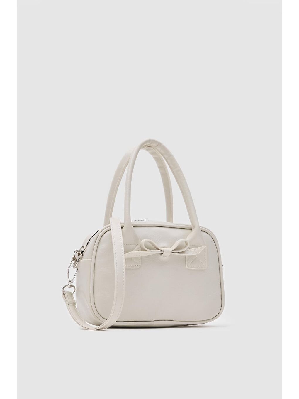 Ekru Perfect Kurdele Detaylı Bowling El Ve Çapraz Çanta Krem-2