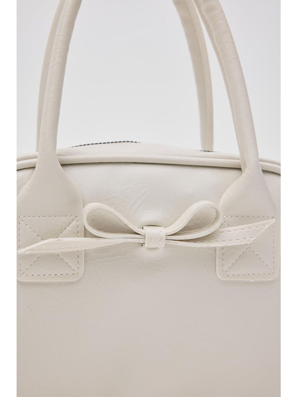 Ekru Perfect Kurdele Detaylı Bowling El Ve Çapraz Çanta Krem-4