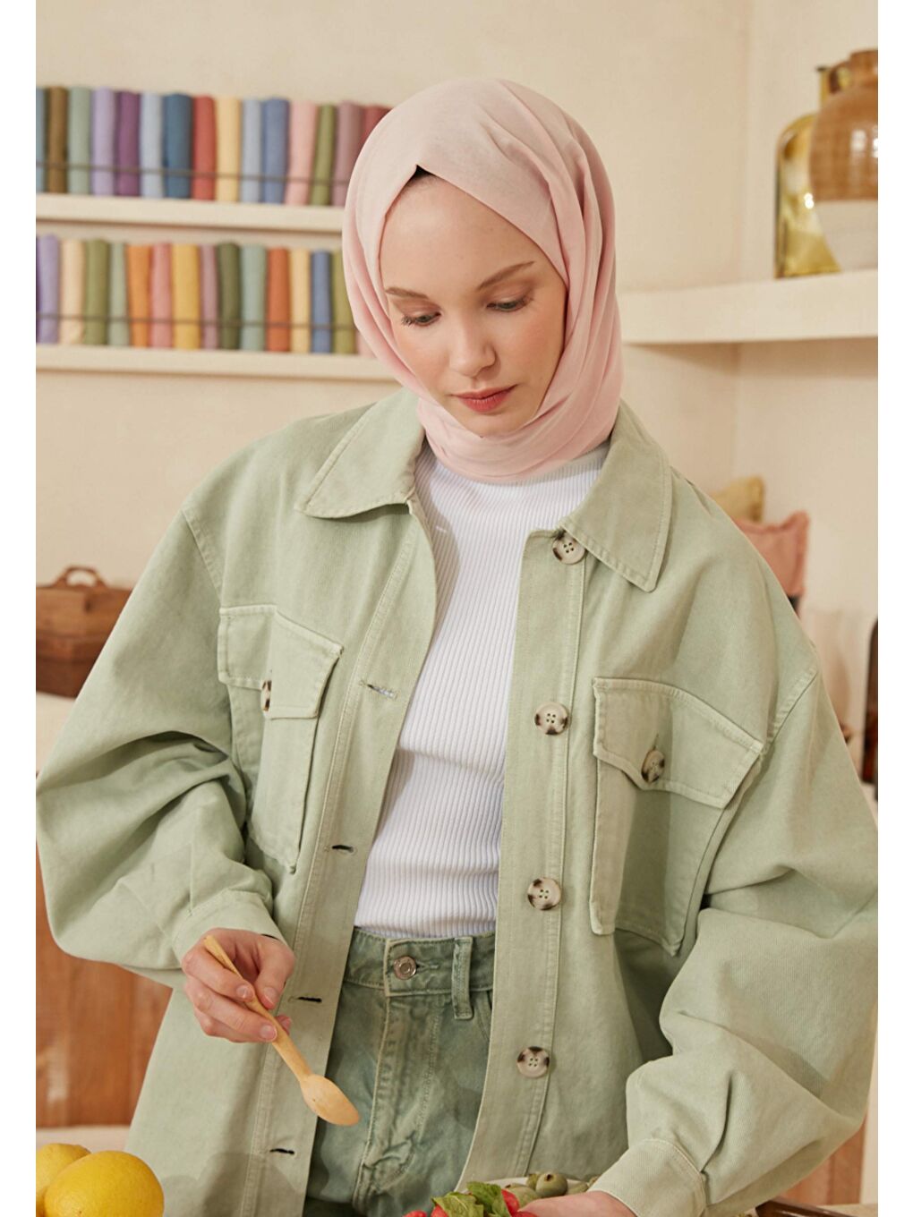 İnce Pamuk Vual Şal Uçuk Pembe