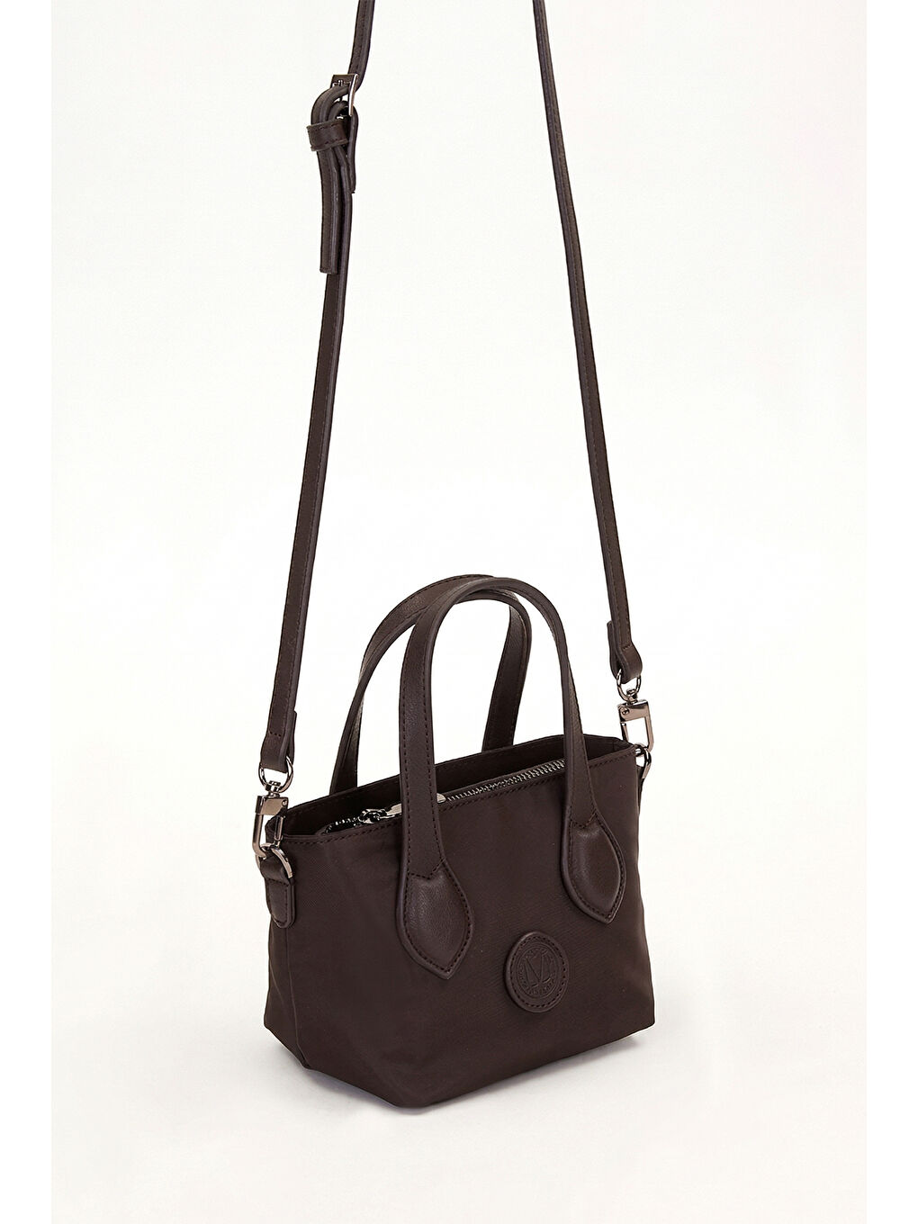 Saten Kumaş Spor Casual Küçük Boy Çanta 930506 Kahverengi-2