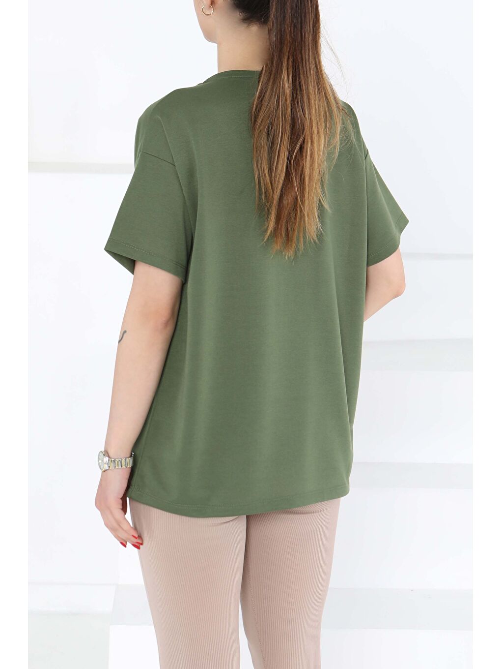 Kısa Kollu T-Şhirt Haki - 27140-5