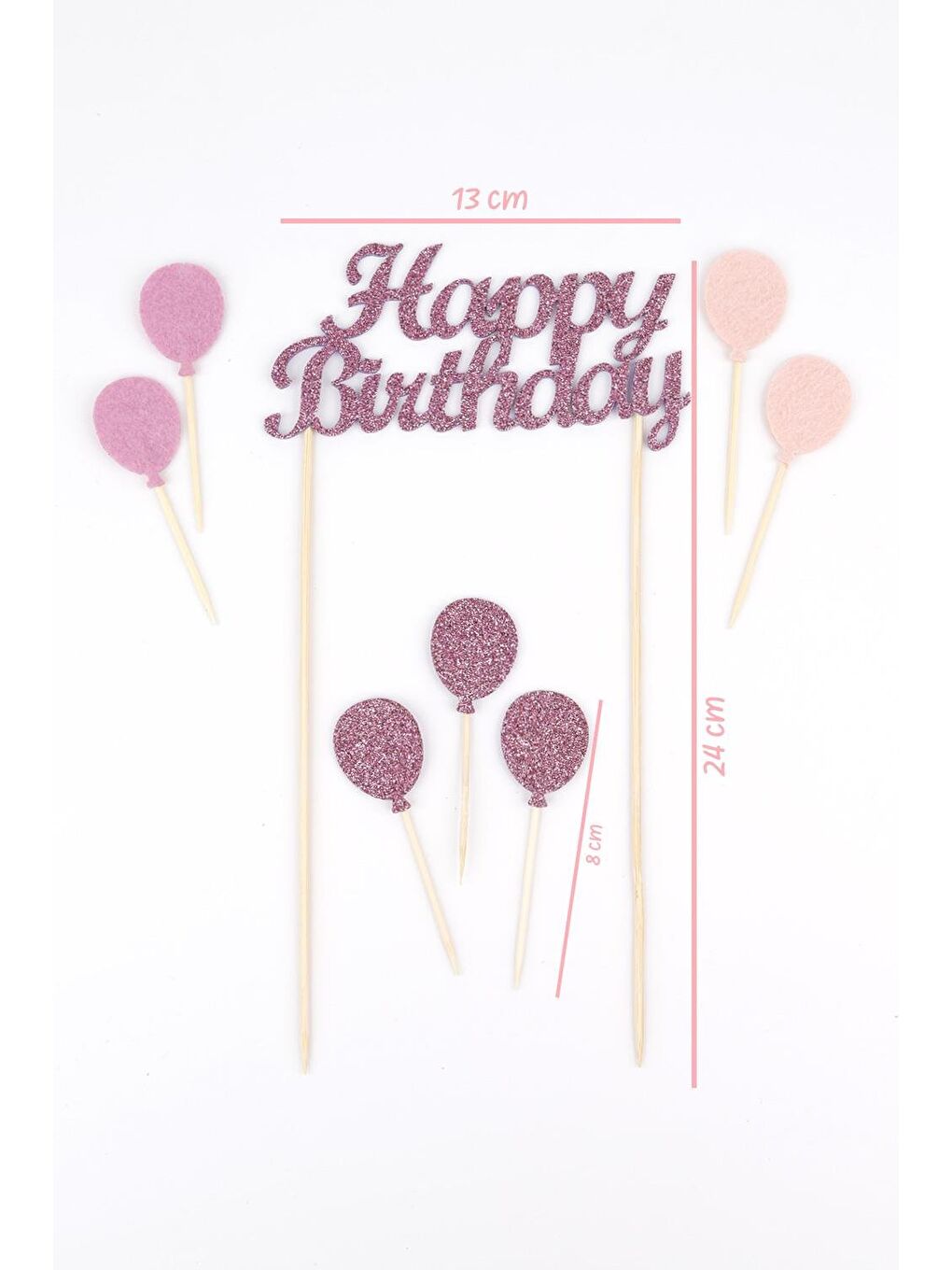 Lila Happy Birthday Balon Pasta Süsü-3