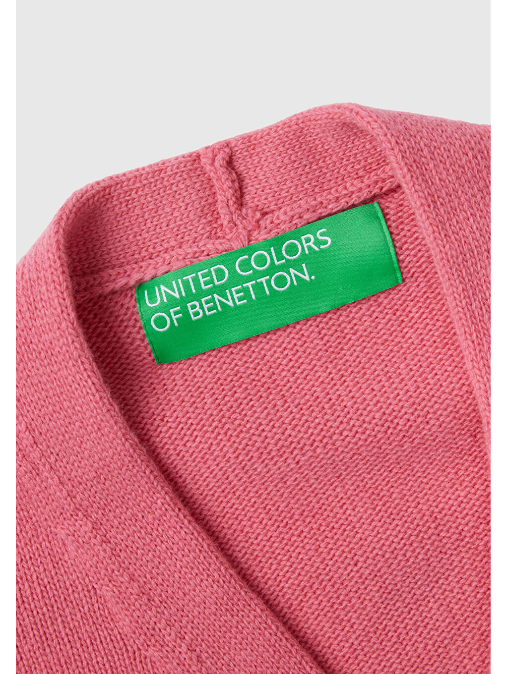 United Colors Of Benetton Koyu Pembe Kadın Gül Kurusu Yün Karışımlı Çiçek Desenli Hırka - 5