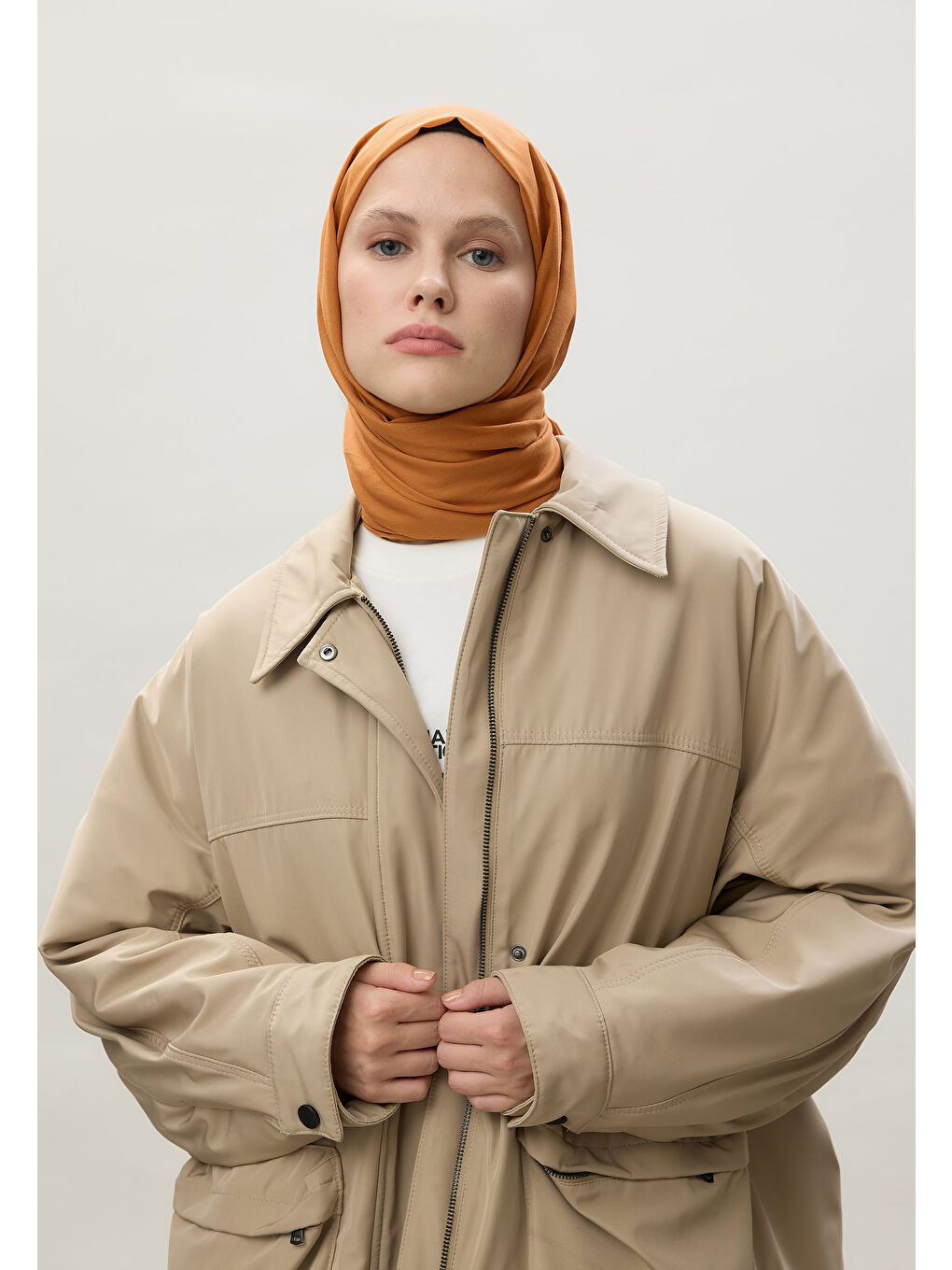 Kahverengi İnce Pamuk Vual Şal Tarçın-4