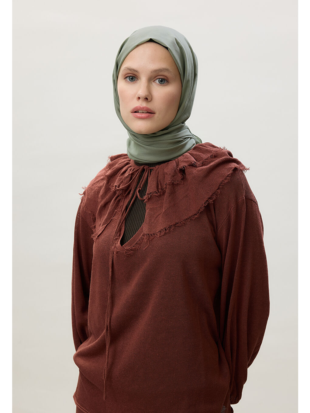 İnce Pamuk Vual Şal Pastel Yeşil-2