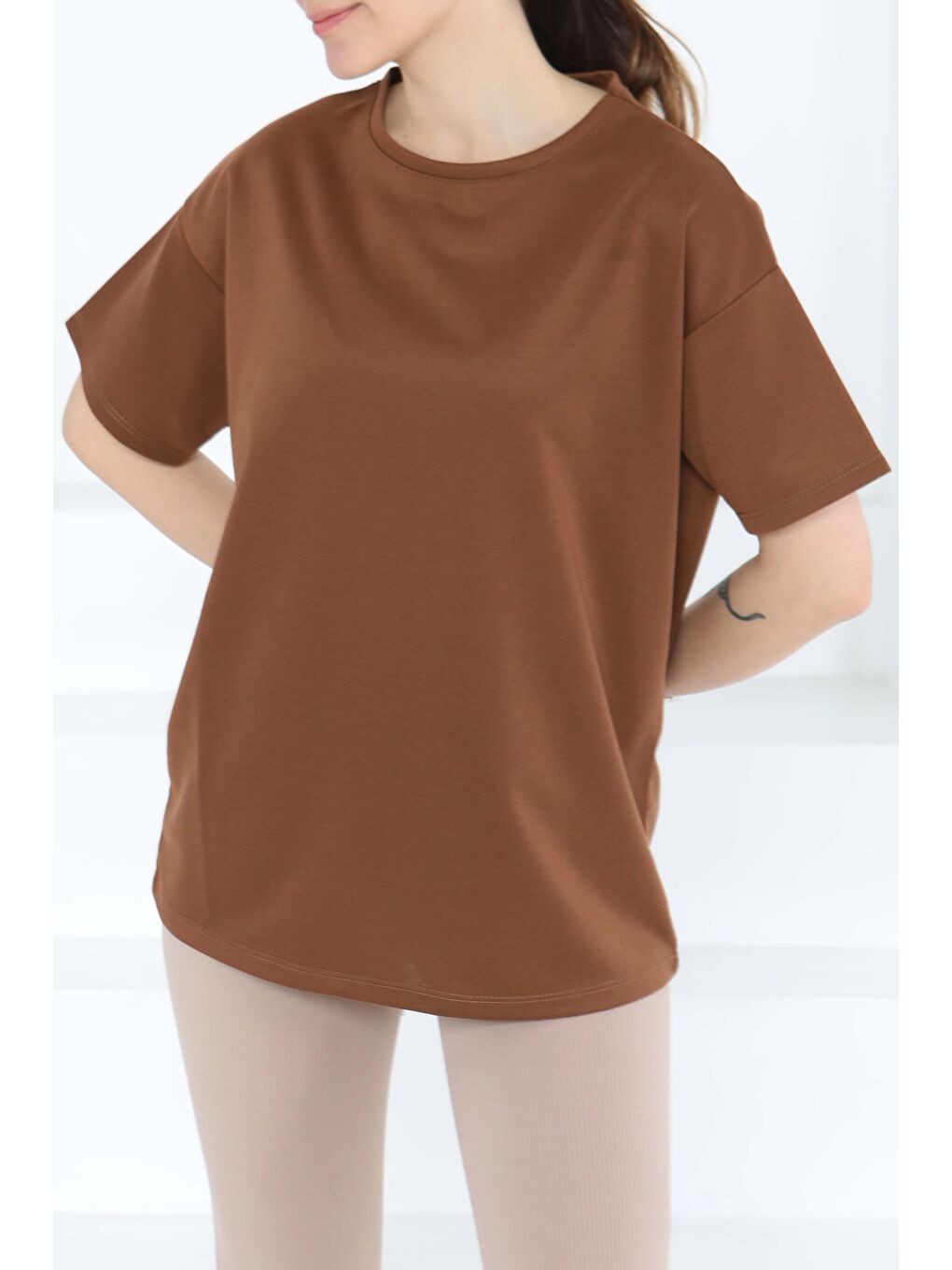 Kahverengi Kısa Kollu T-Şhirt Kahve - 27140-1