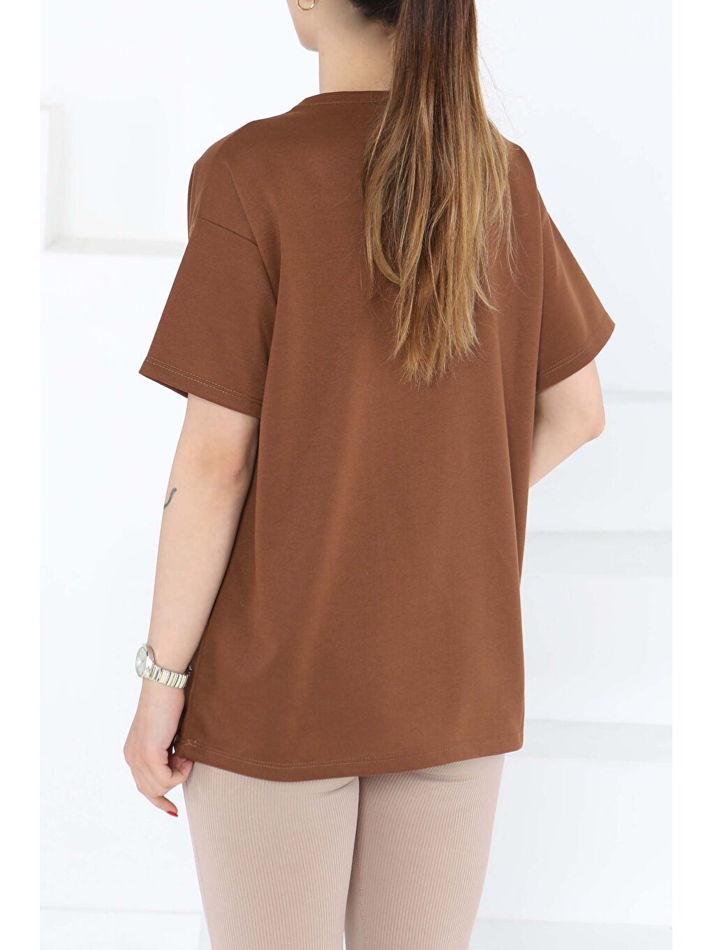 Kahverengi Kısa Kollu T-Şhirt Kahve - 27140-4