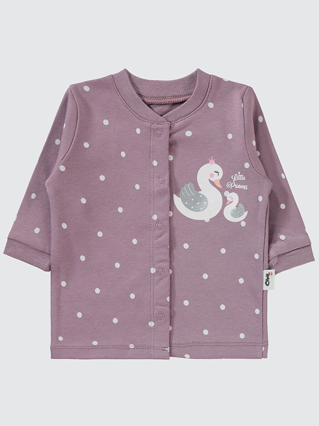 Civil Baby Kız Bebek Patikli Pijama Takımı 1-6 Ay Leylak Lila - 1