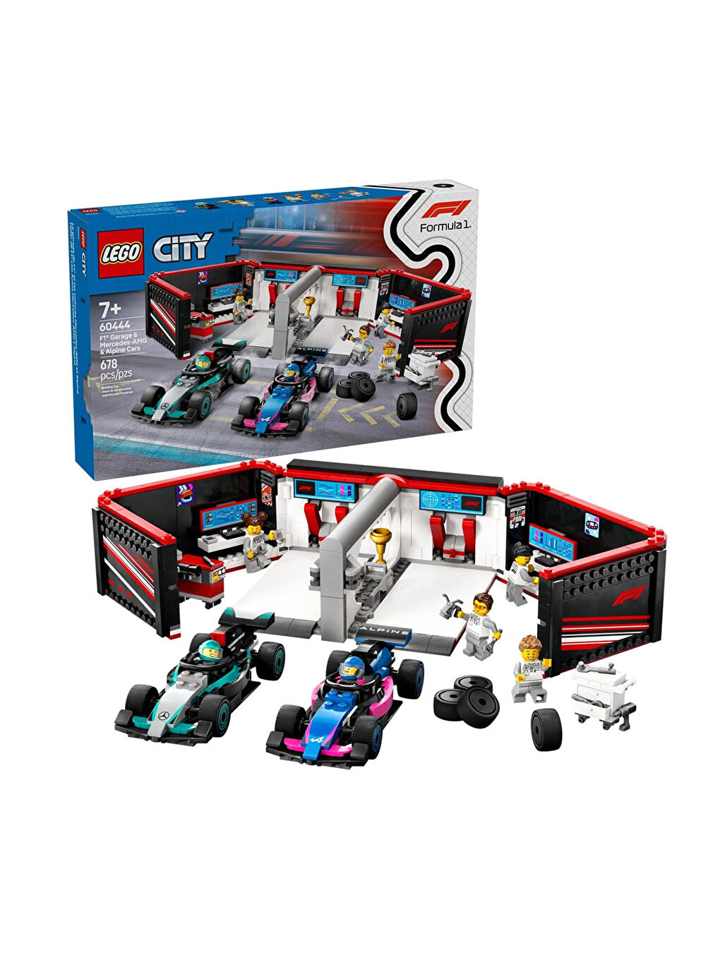 Lego City F1 Garajı ve Mercedes-AMG ve Alpine 60444