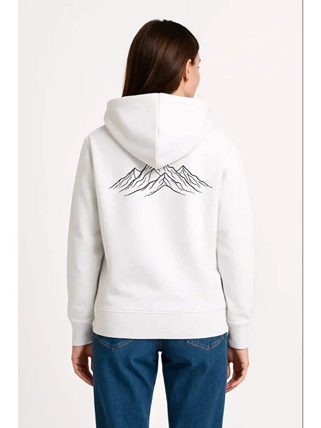 Nihilist Penguen Özel Tasarım Oversize Kapüşonlu Sweatshirt - Beyaz-1