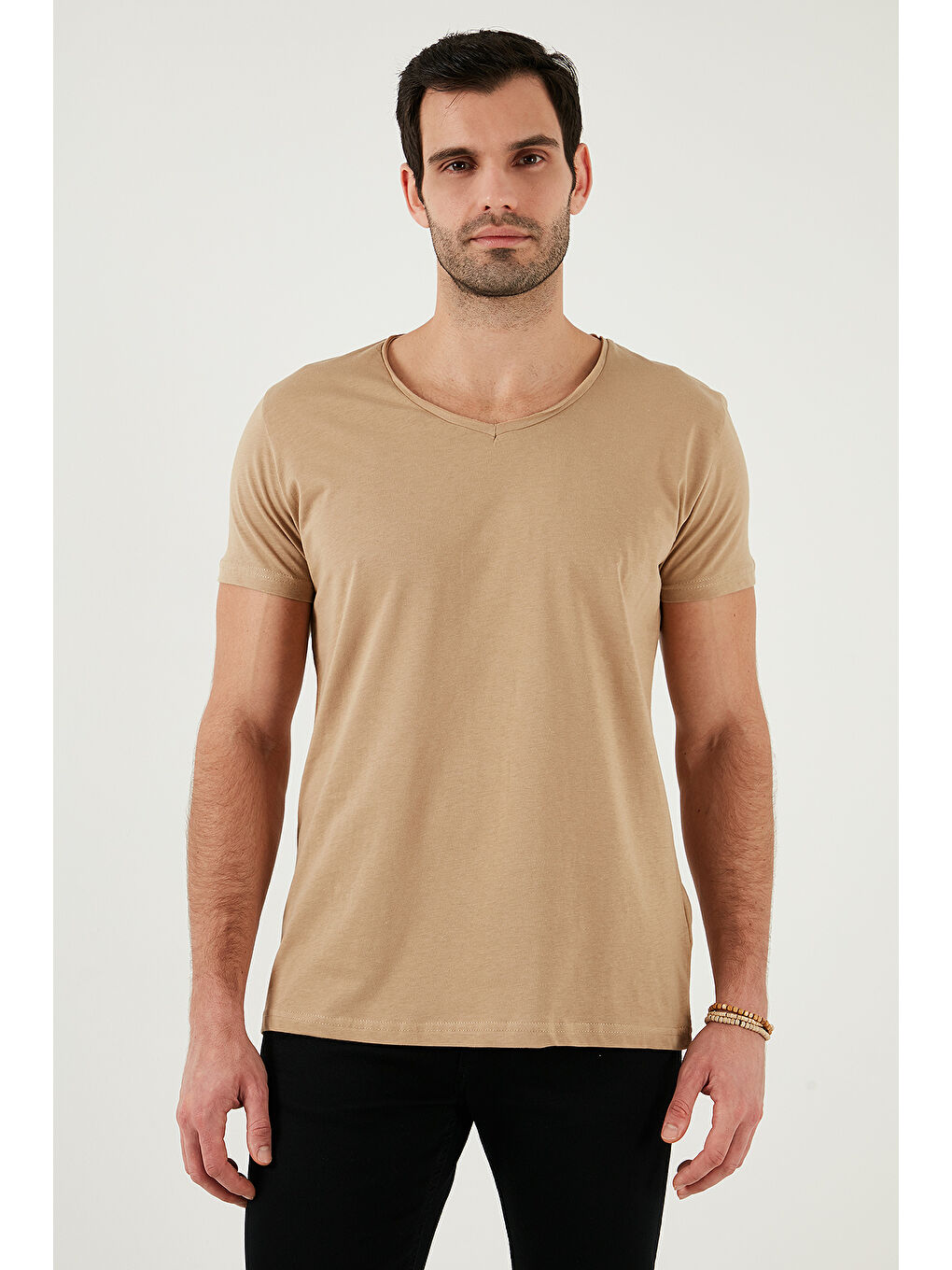 Beyaz Pamuklu Slim Fit Bisiklet Yaka Baskılı 3'lü Paket %100 Pamuk Tişört 541S31-1