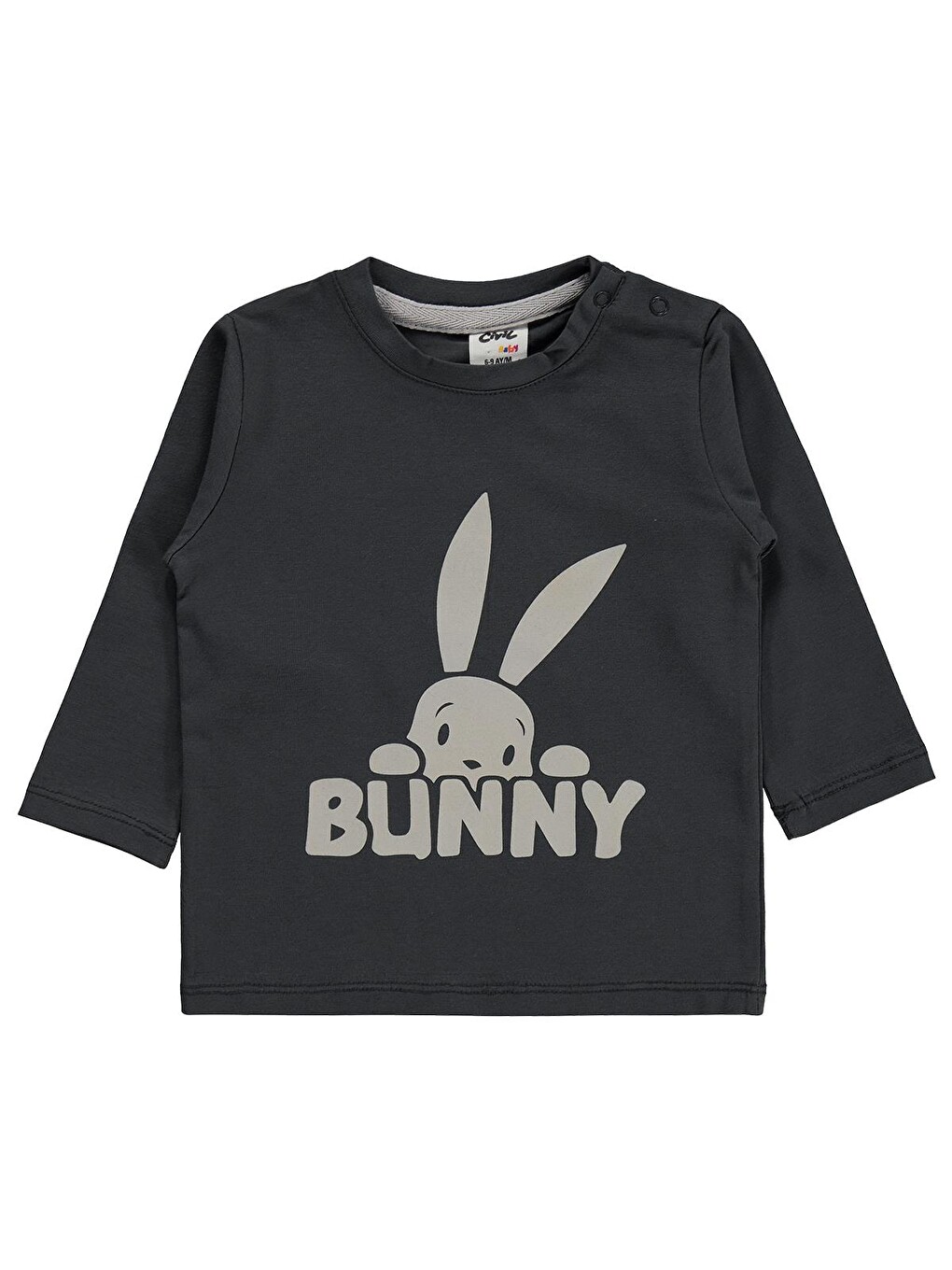Antrasit Baby Bunny Baskılı 6-18 Ay Sweatshirt - Gri