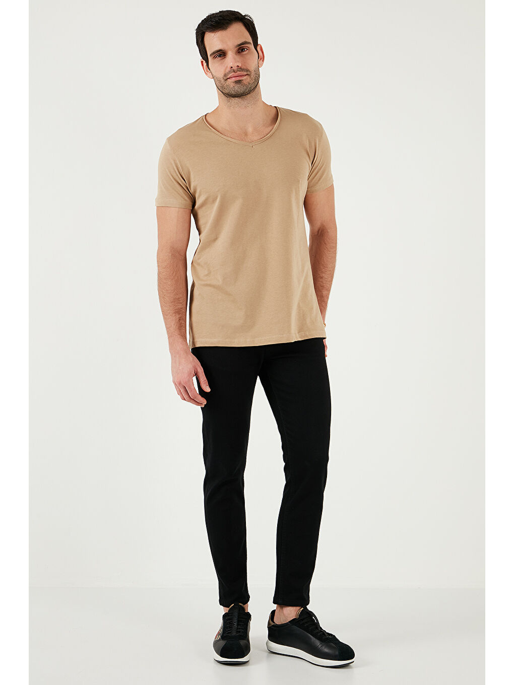 Beyaz Pamuklu Slim Fit Bisiklet Yaka Baskılı 3'lü Paket %100 Pamuk Tişört 541S31-4