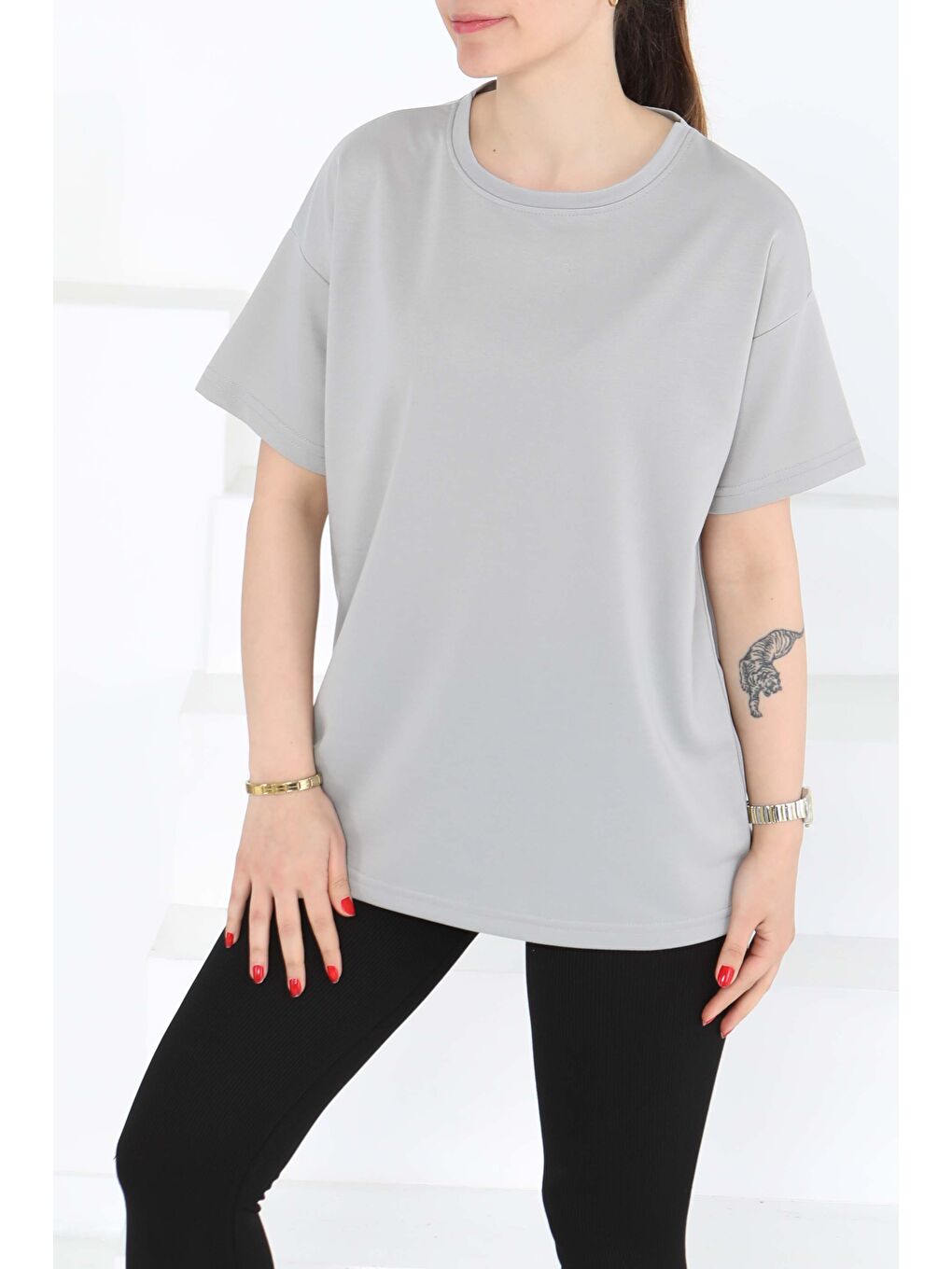 Kısa Kollu T-Şhirt Gri - 27140-3