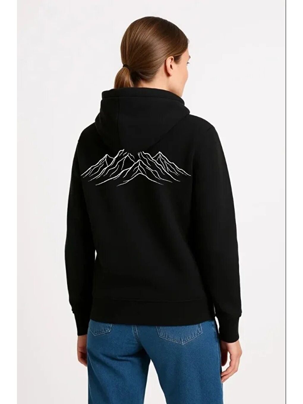 Nihilist Penguen Özel Tasarım Oversize Kapüşonlu Sweatshirt - Siyah-1