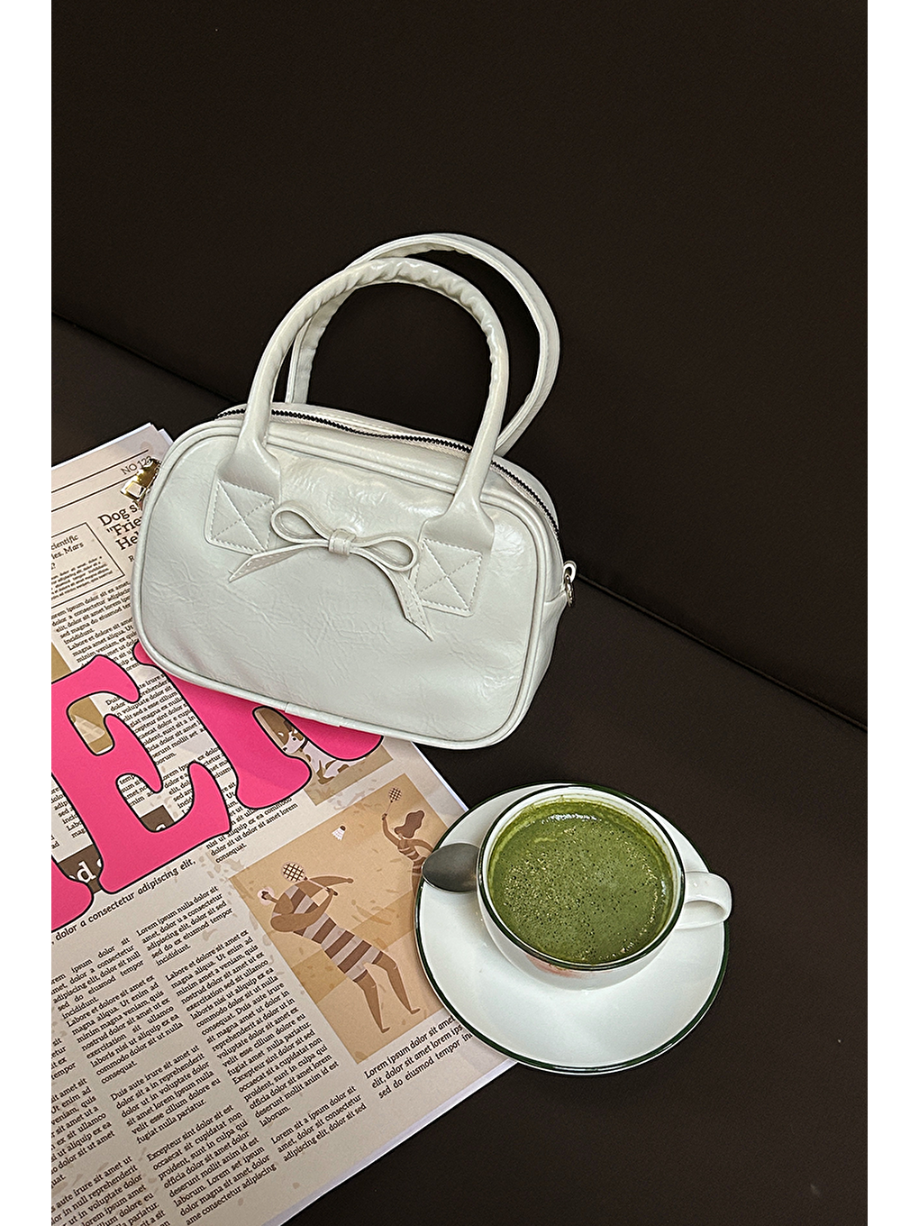 Ekru Perfect Kurdele Detaylı Bowling El Ve Çapraz Çanta Krem-8