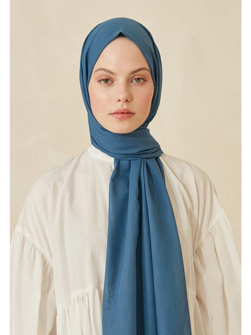 İnce Pamuk Vual Şal İndigo-3