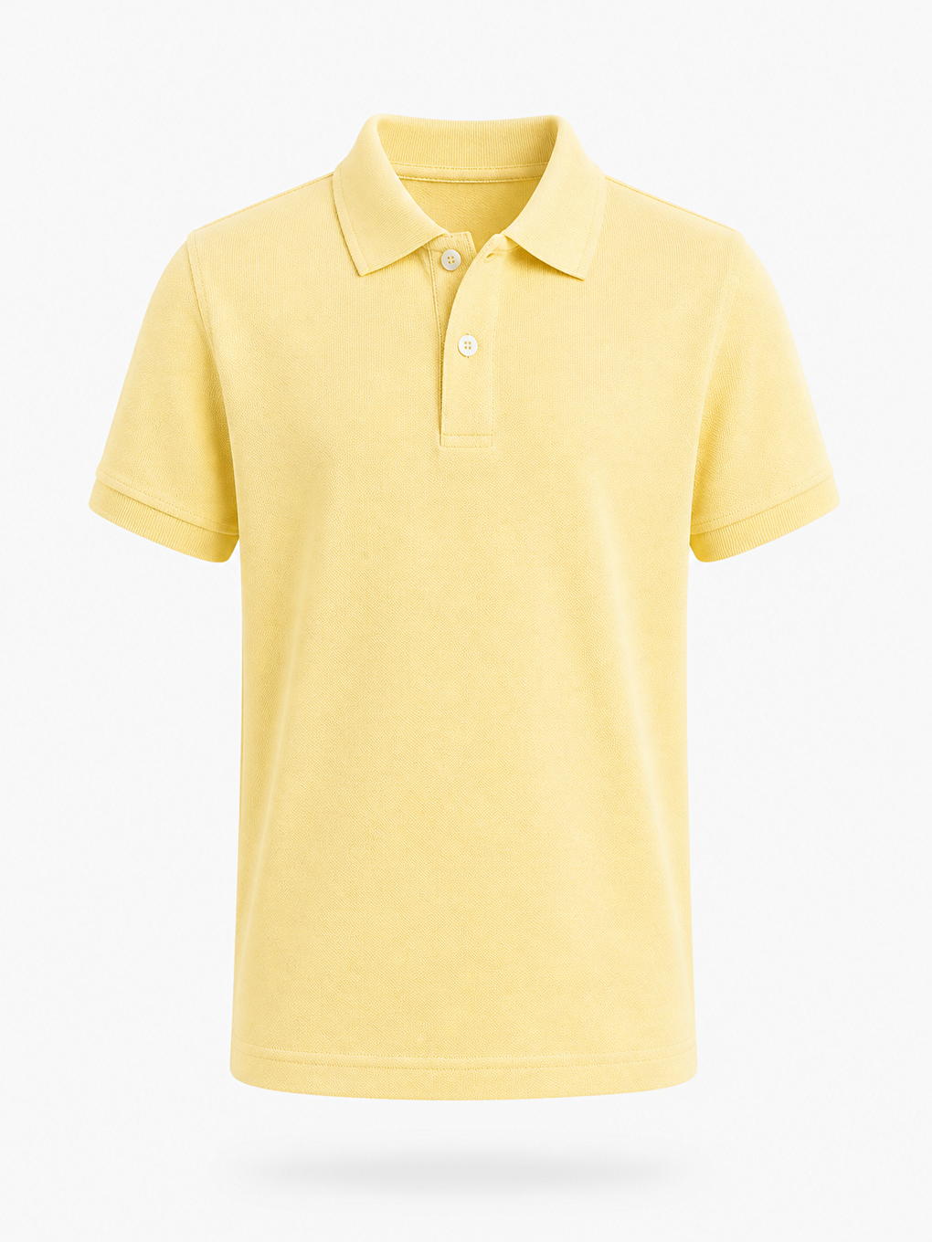 Sarı Kids Polo Yaka Basic Kısa Kollu Unisex Çocuk Tişört-3