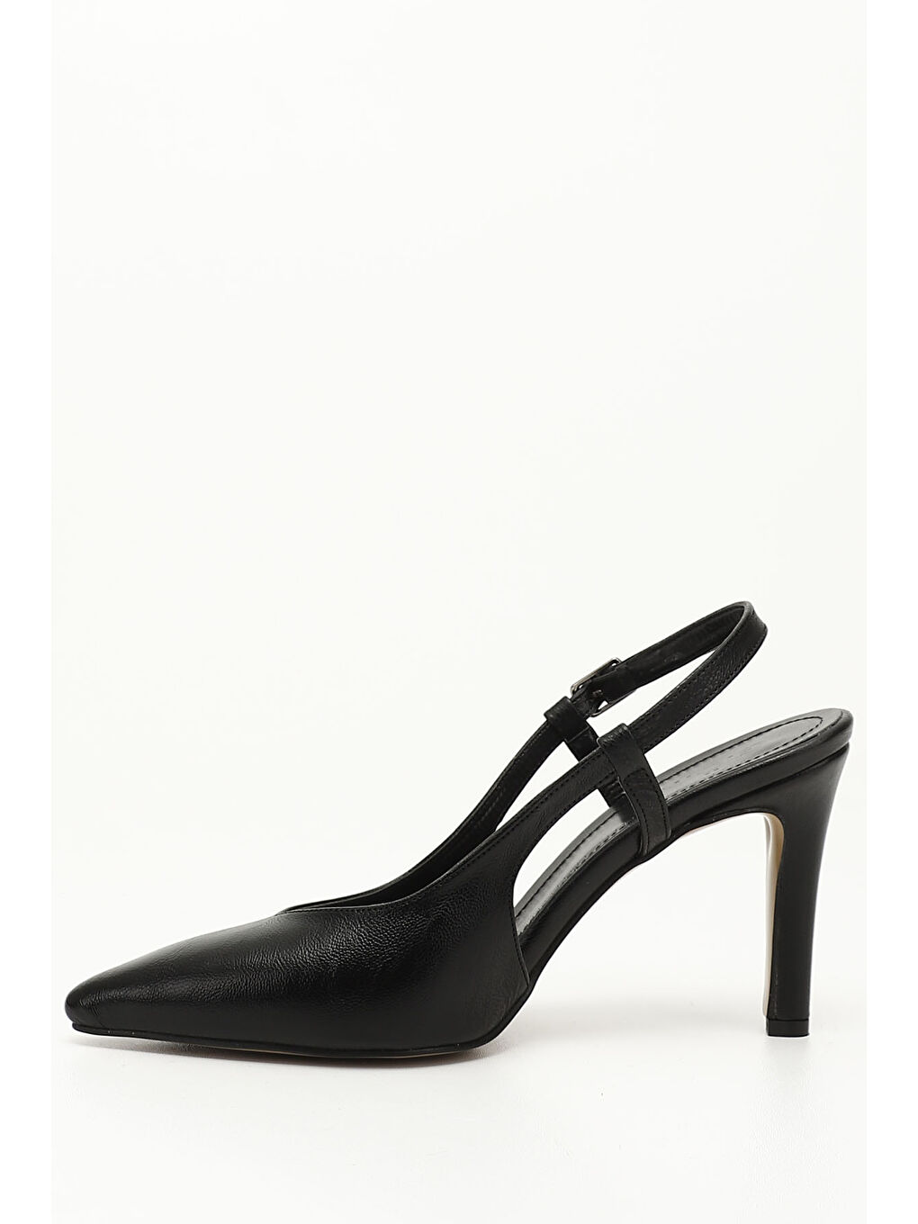 Mor Kadın ZÜMRÜT-SİYAH İnce Topuklu Arkası Açık Ayakkabı-2