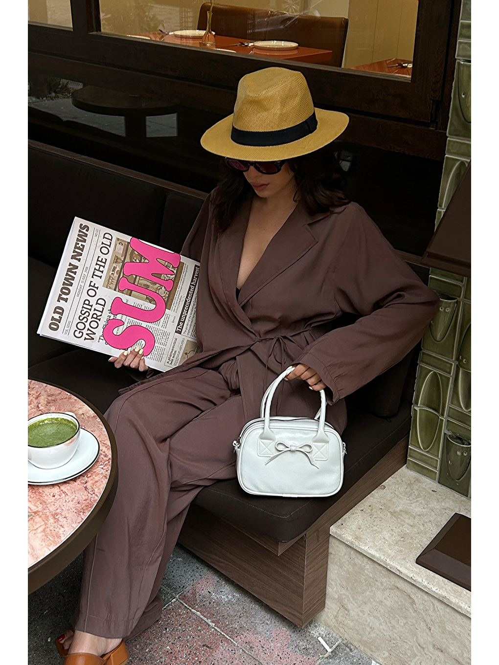 Ekru Perfect Kurdele Detaylı Bowling El Ve Çapraz Çanta Krem-9