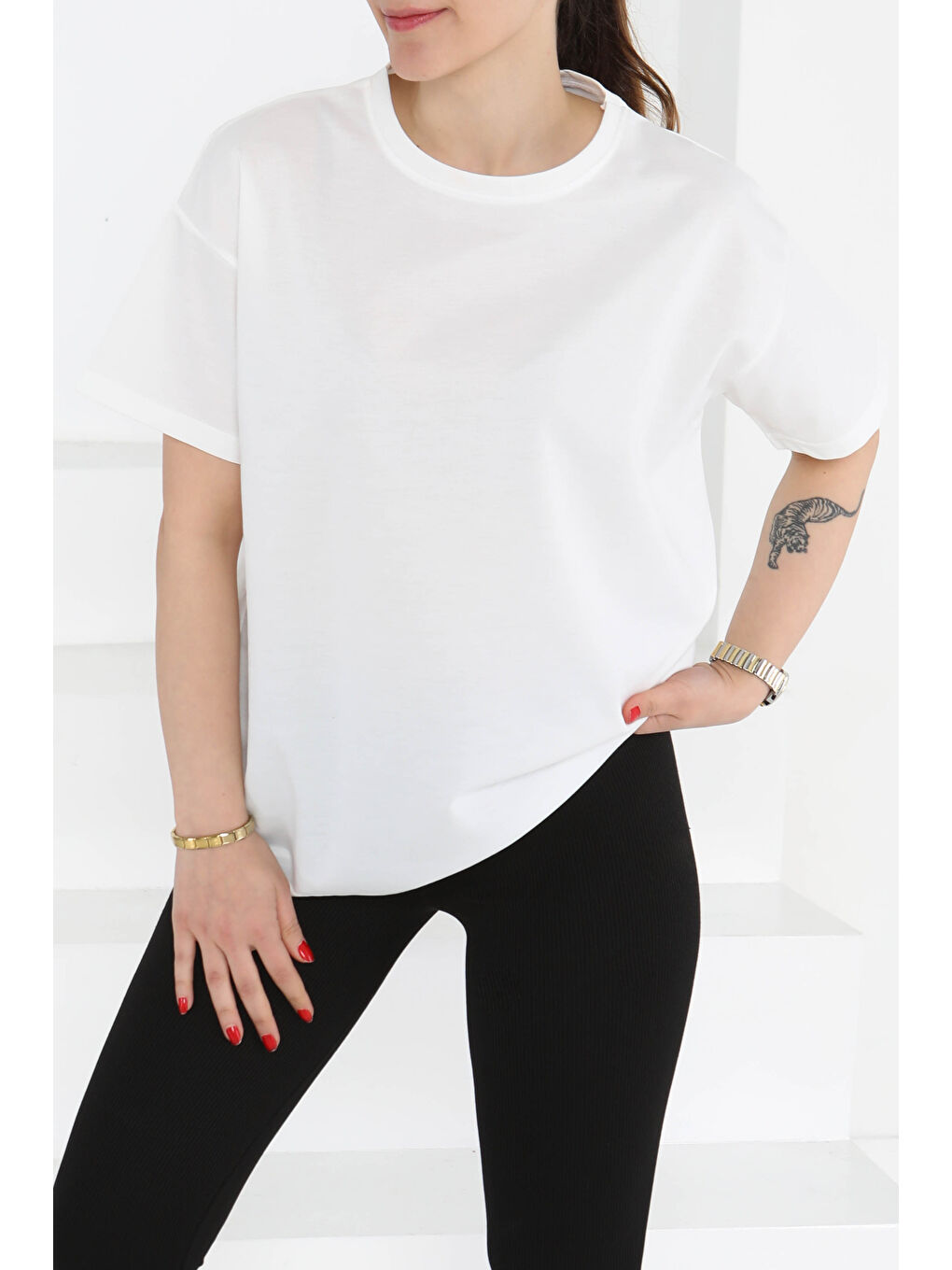 Kısa Kollu T-Şhirt Beyaz - 27140