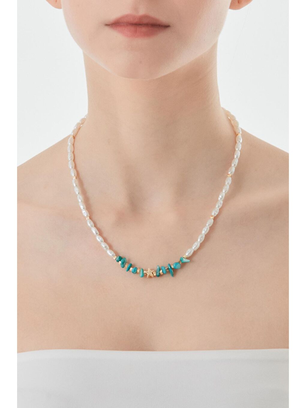 Mavi Yıldız Figür Boncuk Kolye