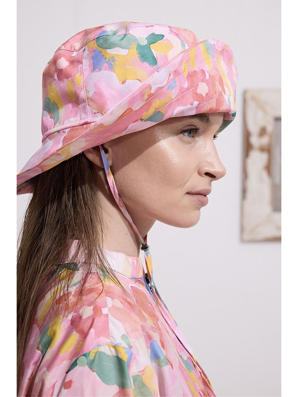 Pembe Bağlanabilir Bucket Şapka Elly-1