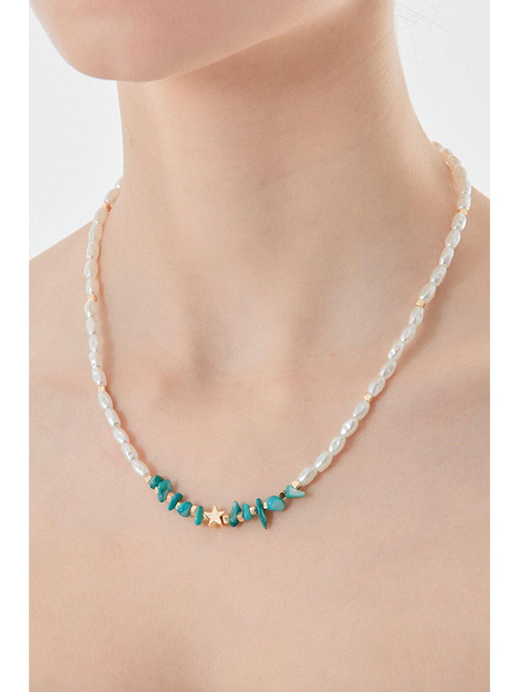 Mavi Yıldız Figür Boncuk Kolye-2