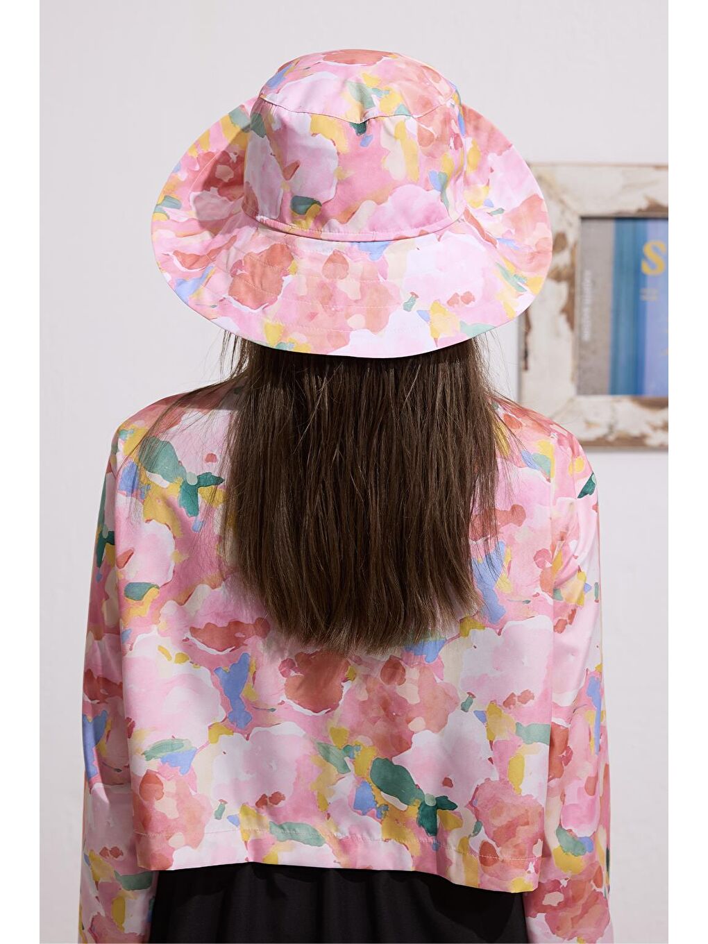 Pembe Bağlanabilir Bucket Şapka Elly-3