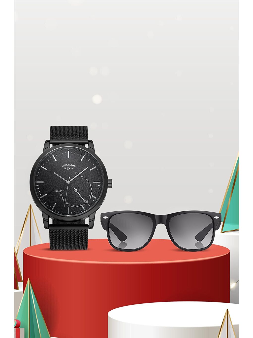 Unisex Siyah Yılbaşı Saat Seti Stsa003295