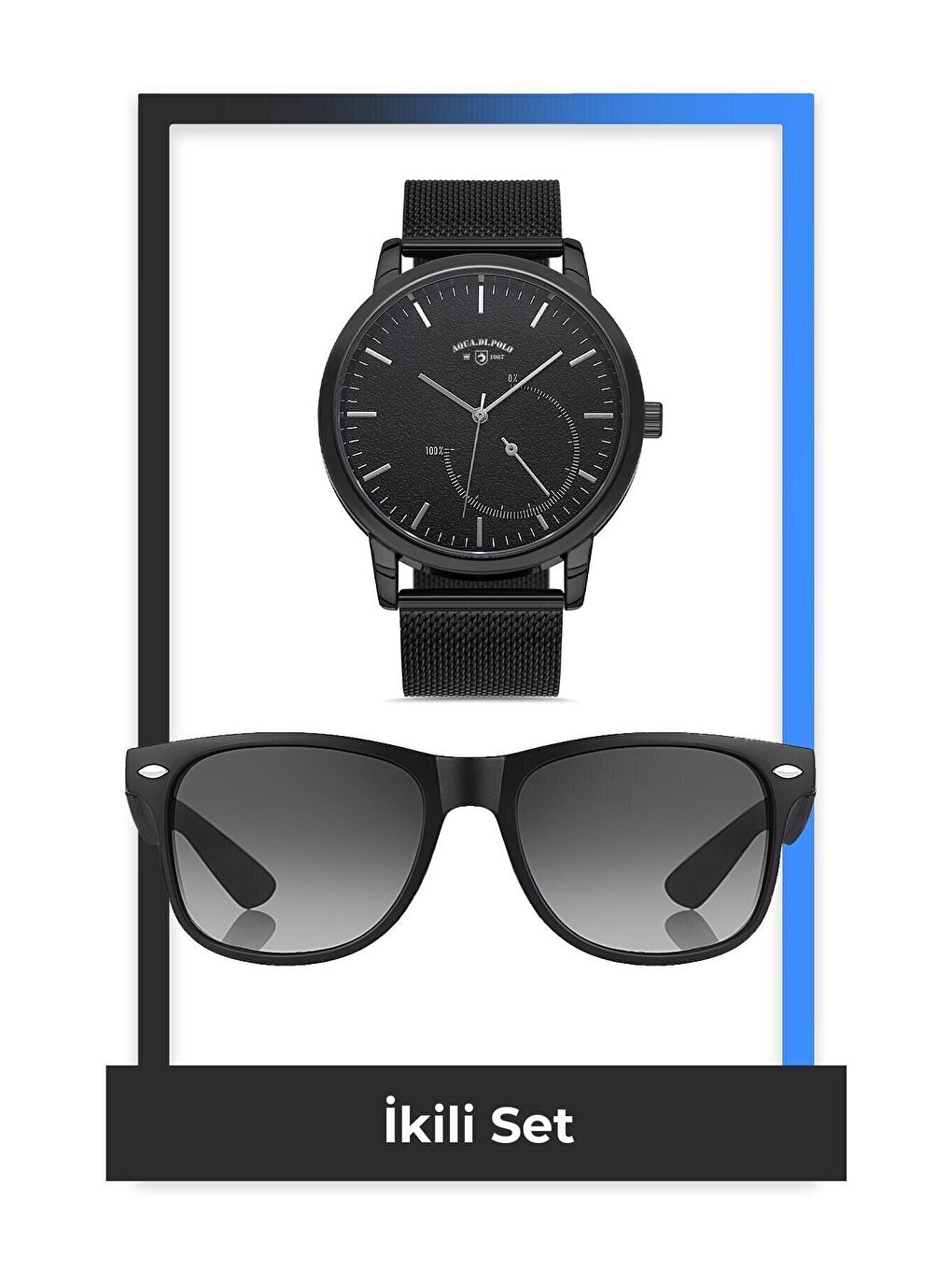 Unisex Siyah Yılbaşı Saat Seti Stsa003295-1